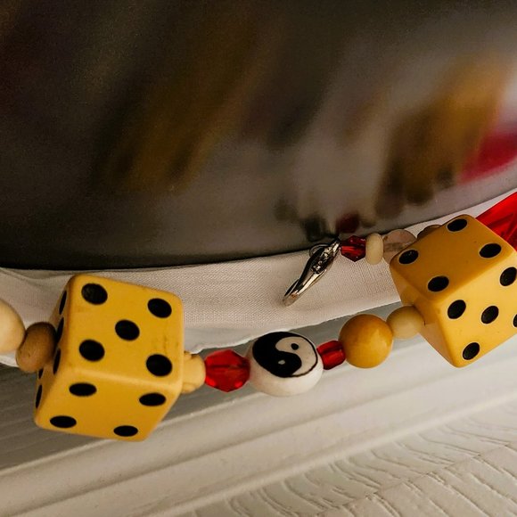 Genuine Vintage Blouse with Genuine Vintage Bakelite Beads and Dice - Picture 5 of 7